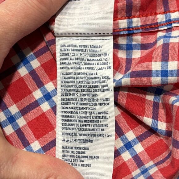 Abercrombie & Fitch | Boys Red Plaid Button Down Dress Shirt - Picture 8 of 8